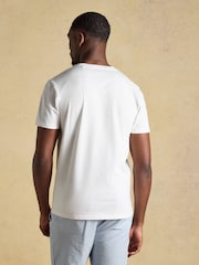 Joules White Sport Print Classic Fit Cotton T-Shirt - Image 2 of 5