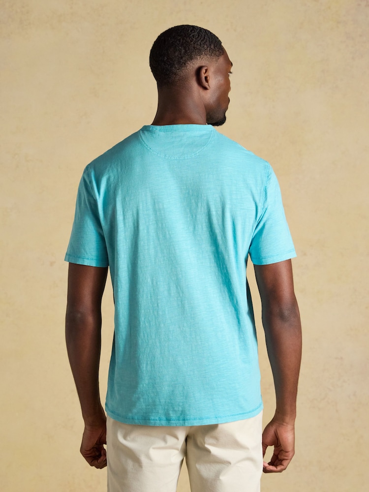 Joules Rugby Club Blue Classic Fit Garment Dyed Cotton T-Shirt - Image 2 of 5 Joules Rugby Club Blue Classic Fit Garment Dyed Cotton T-Shirt - Image 2 of 5