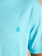 Joules Rugby Club Blue Classic Fit Garment Dyed Cotton T-Shirt - Image 4 of 5