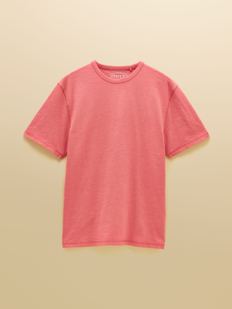 Joules Rugby Club Rose Pink Classic Fit Garment Dyed Cotton T-Shirt - Image 6 of 6 Joules Rugby Club Rose Pink Classic Fit Garment Dyed Cotton T-Shirt - Image 6 of 6
