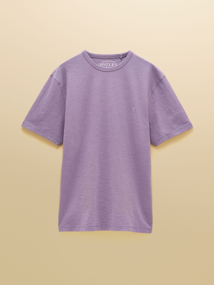 Joules Rugby Club Purple Classic Fit Garment Dyed Cotton T-Shirt - Image 5 of 5 Joules Rugby Club Purple Classic Fit Garment Dyed Cotton T-Shirt - Image 5 of 5