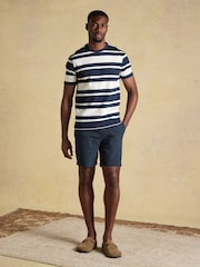 Joules Rugby Club Navy & White Striped Crew Neck Cotton T-Shirt - Image 3 of 7