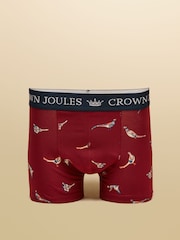 Joules Pheasantly Suprised Navy/Burgundy Cotton Jersey Boxer Shorts 2 pack - Image 3 of 4