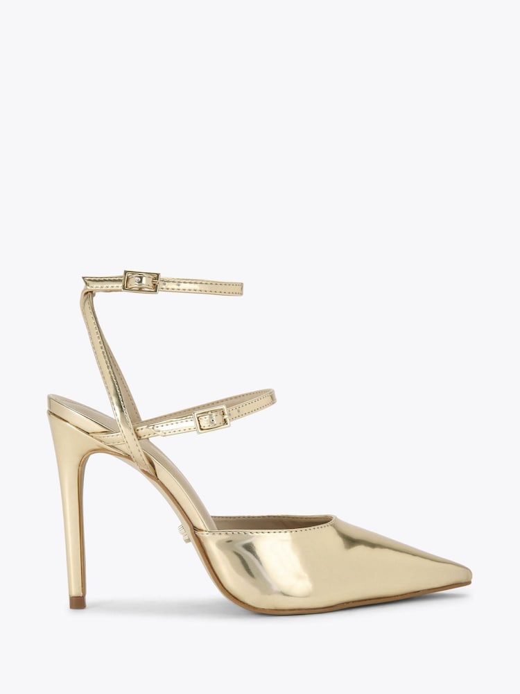 Carvela Gold Eterno Strappy Court Shoes - Image 1 of 4 Carvela Gold Eterno Strappy Court Shoes - Image 1 of 4