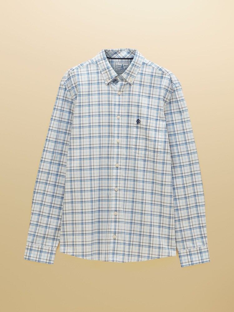 Joules White & Blue Checked Classic Fit Cotton Oxford Shirt - Image 11 of 11 Joules White & Blue Checked Classic Fit Cotton Oxford Shirt - Image 11 of 11