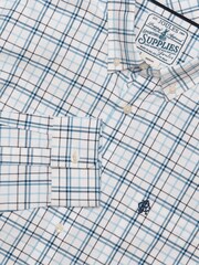 Joules White & Blue Checked Classic Fit Cotton Oxford Shirt - Image 2 of 11