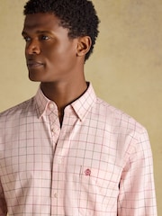 Joules Pink Checked Classic Fit Cotton Oxford Shirt - Image 5 of 9