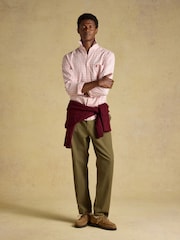 Joules Pink Checked Classic Fit Cotton Oxford Shirt - Image 7 of 9