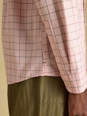 Joules Pink Checked Classic Fit Cotton Oxford Shirt - Image 8 of 9