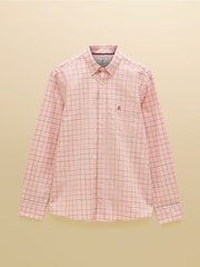 Joules Pink Checked Classic Fit Cotton Oxford Shirt - Image 9 of 9