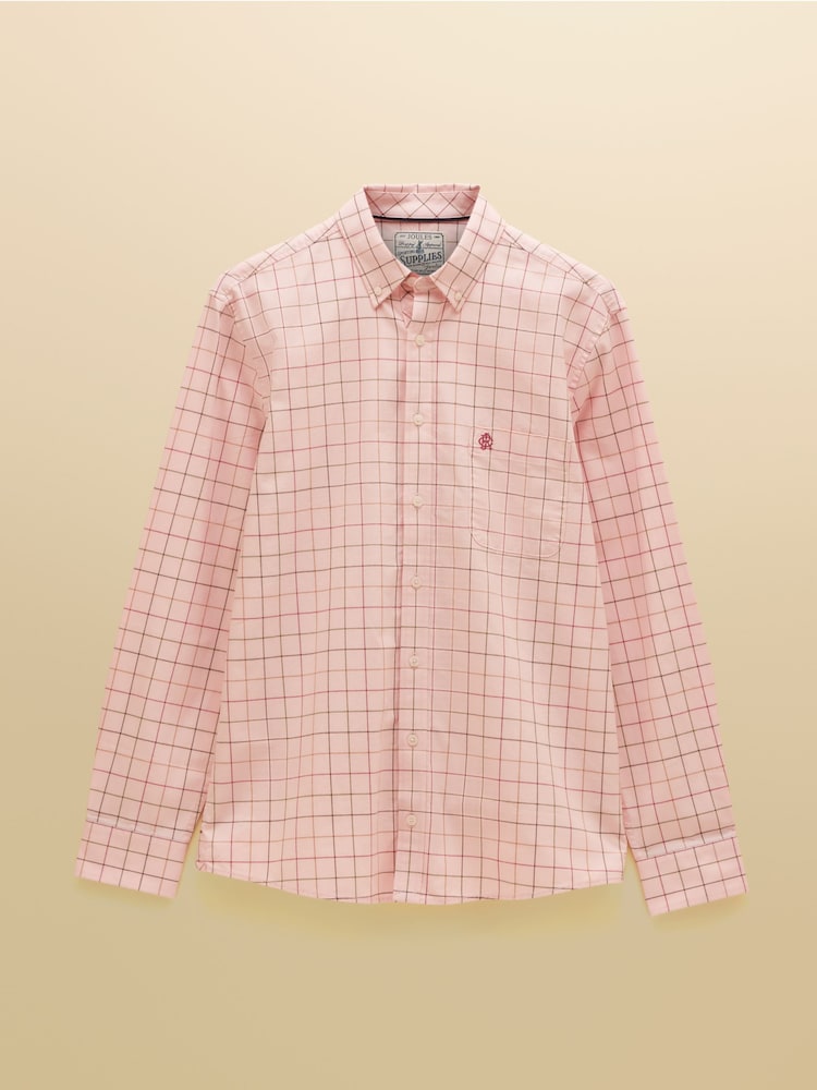 Joules Pink Checked Classic Fit Cotton Oxford Shirt - Image 9 of 9 Joules Pink Checked Classic Fit Cotton Oxford Shirt - Image 9 of 9
