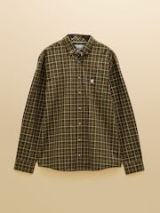 Joules Green Checked Classic Fit Cotton Oxford Shirt - Image 10 of 10