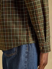 Joules Green Checked Classic Fit Cotton Oxford Shirt - Image 7 of 10