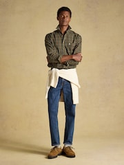 Joules Green Checked Classic Fit Cotton Oxford Shirt - Image 8 of 10