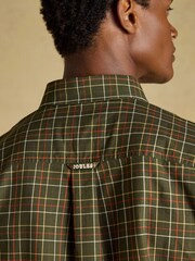 Joules Green Checked Classic Fit Cotton Oxford Shirt - Image 9 of 10