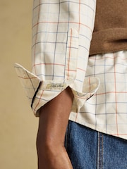 Joules White Checked Classic Fit Cotton Oxford Shirt - Image 11 of 12