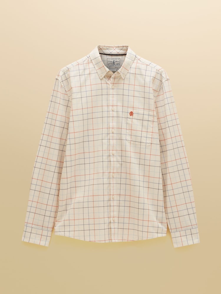 Joules White Checked Classic Fit Cotton Oxford Shirt - Image 12 of 12