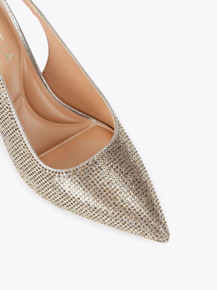 Carvela Gold Corletta Sling Jewel Shoes - Image 4 of 4 Carvela Gold Corletta Sling Jewel Shoes - Image 4 of 4