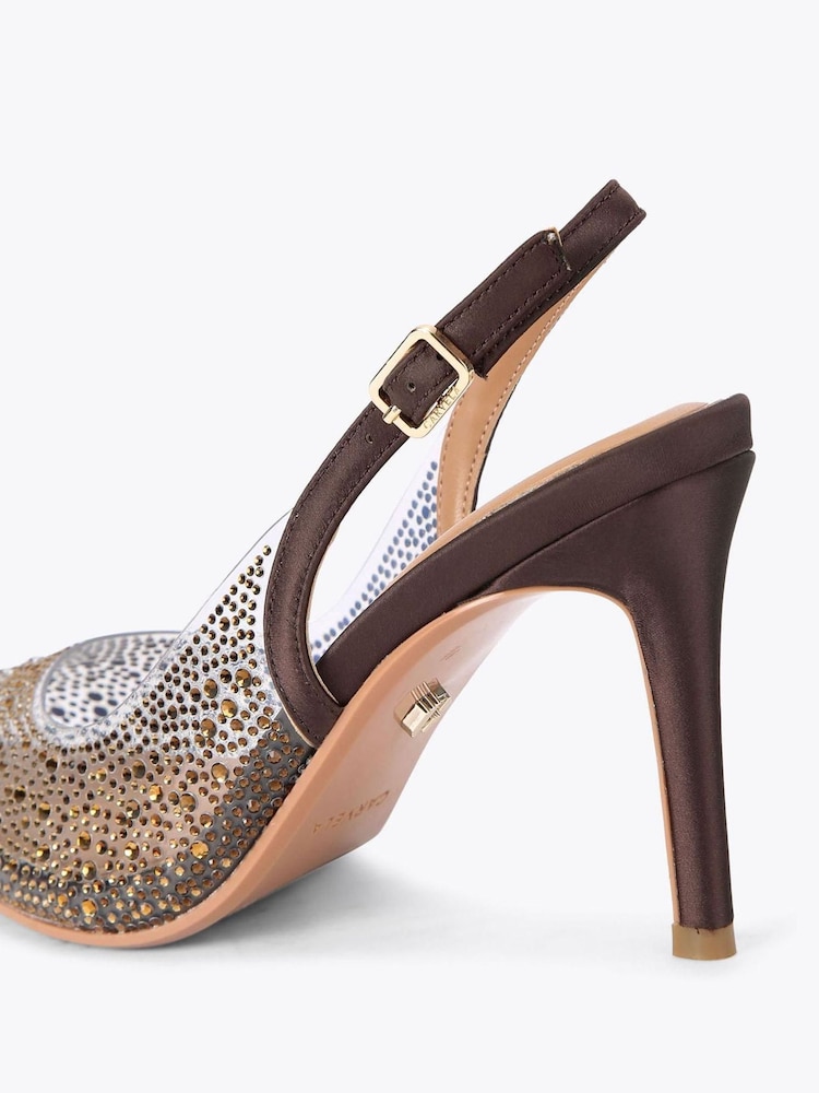 Carvela Brown Positano Vinyl Sling Back Shoes - Image 4 of 4