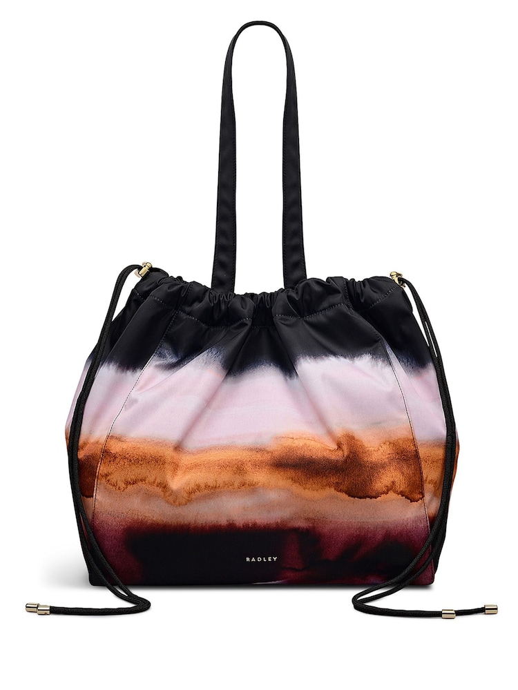 Radley Black Eden Row Ombre Stripe Tote Bag - Image 1 of 5 Radley Black Eden Row Ombre Stripe Tote Bag - Image 1 of 5