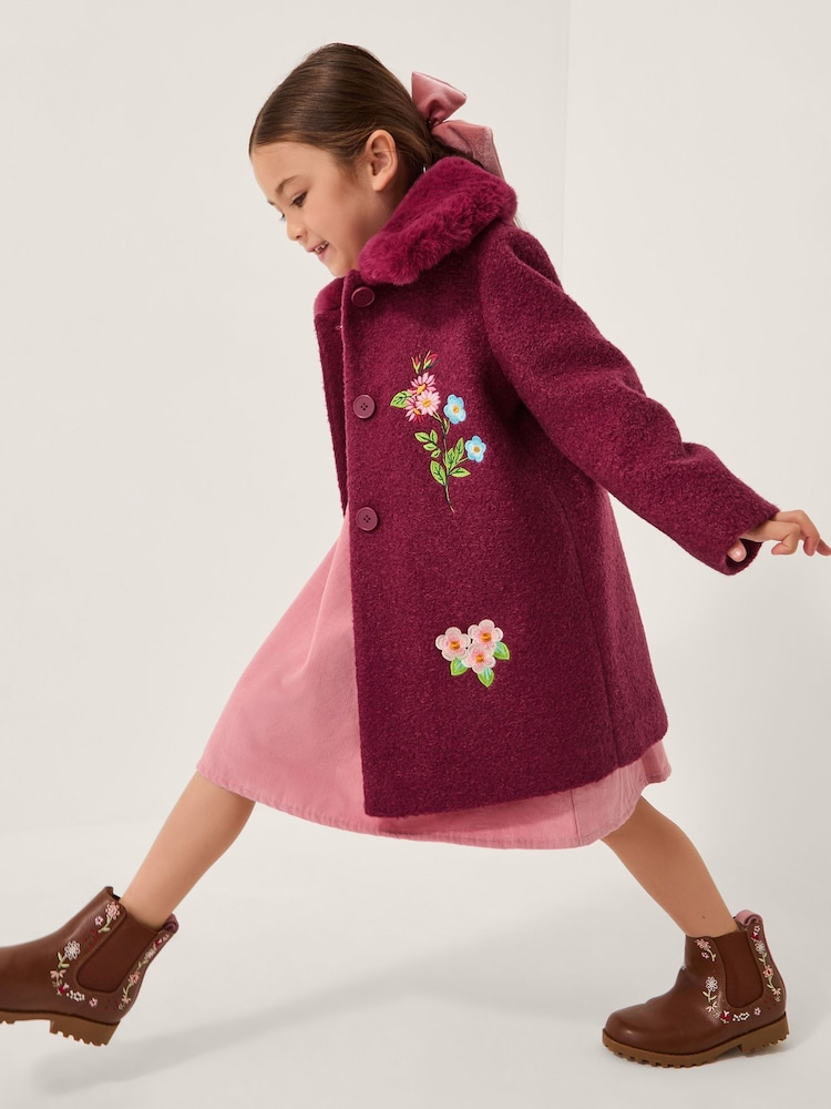 Monsoon Floral Embroidered Boucle Coat - Bild 1 von 4