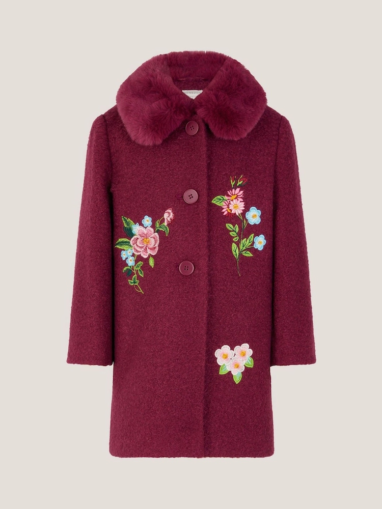 Monsoon Floral Embroidered Boucle Coat - Bild 2 von 4