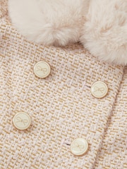 Monsoon Baby Tweed-Mantel mit Kragen aus Fellimitat - Bild 4 von 4