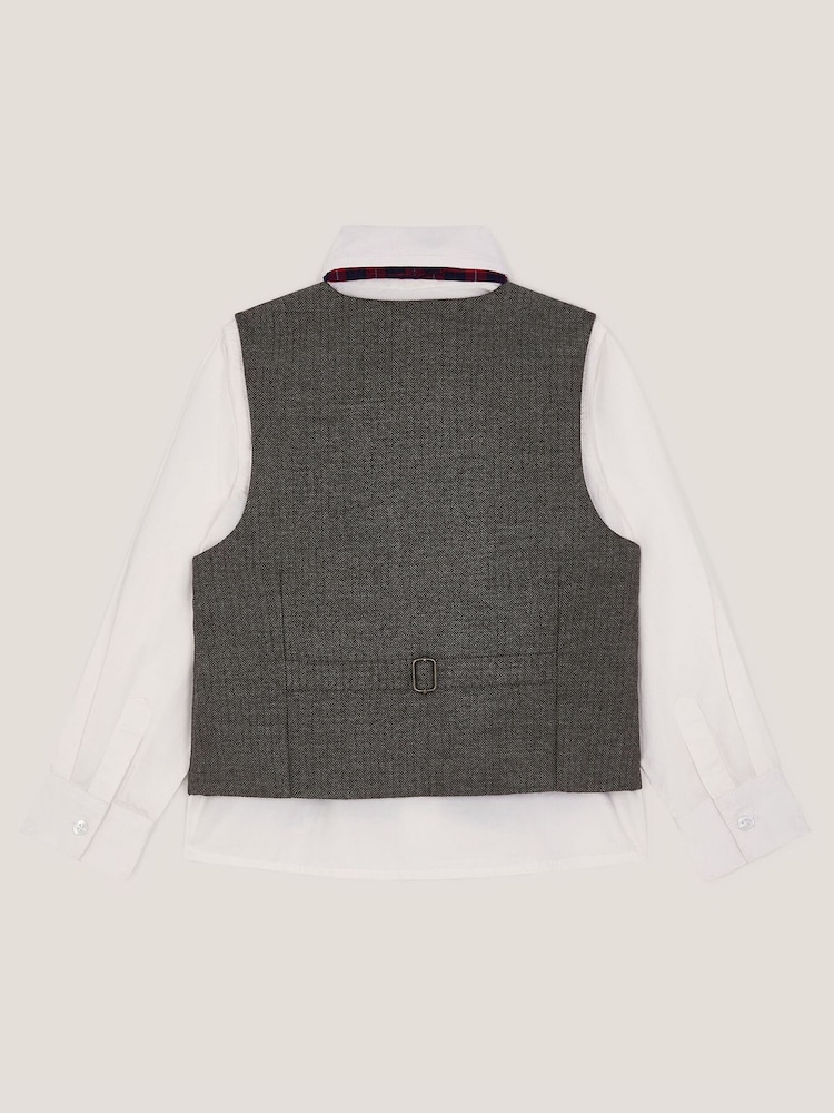 Monsoon Grey 3-Piece Waistcoat & Shirt - Image 2 of 3 Monsoon Grey 3-Piece Waistcoat & Shirt - Image 2 of 3