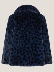 Monsoon Animal Print Faux Fur Bow Coat - Bild 3 von 3