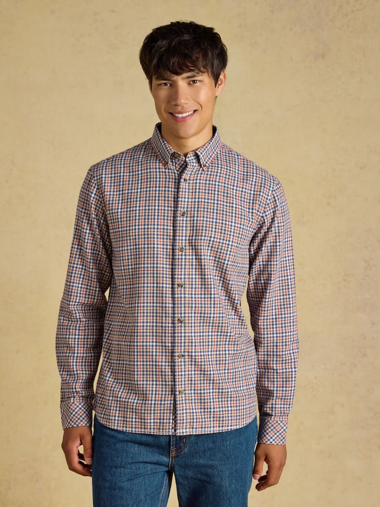 燕麥色 - Joules Long Sleeve Brushed Flannel Shirt - 圖片 1，共 9