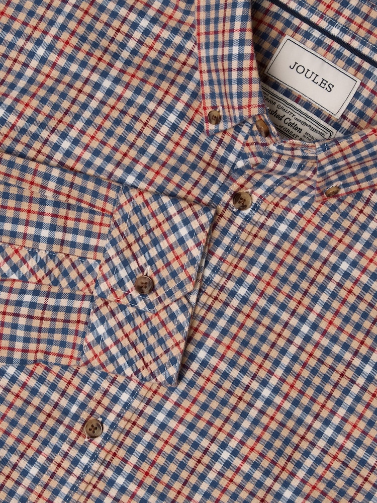 燕麥色 - Joules Long Sleeve Brushed Flannel Shirt - 圖片 2，共 9