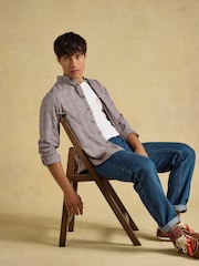 燕麥色 - Joules Long Sleeve Brushed Flannel Shirt - 圖片 6，共 9