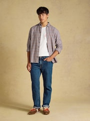 燕麥色 - Joules Long Sleeve Brushed Flannel Shirt - 圖片 8，共 9
