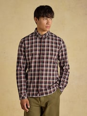 酒紅 - Joules Long Sleeve Brushed Flannel Shirt - 圖片 1，共 8