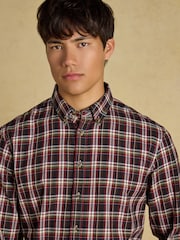 酒紅 - Joules Long Sleeve Brushed Flannel Shirt - 圖片 4，共 8