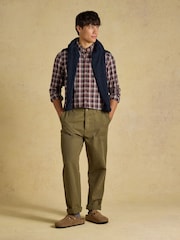 酒紅 - Joules Long Sleeve Brushed Flannel Shirt - 圖片 5，共 8