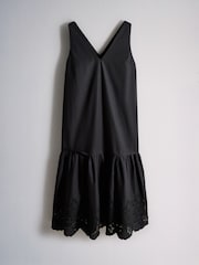 The Set Cotton Broderie Midi Dress Black - Image 6 of 8
