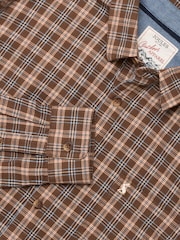 Joules Brown Long Sleeve Heavyweight Brushed Flannel Shirt - Image 10 of 11