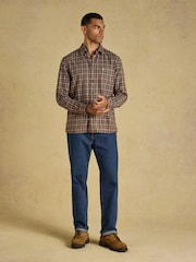 Joules Brown Long Sleeve Heavyweight Brushed Flannel Shirt - Image 4 of 11
