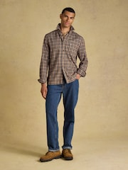 Joules Brown Long Sleeve Heavyweight Brushed Flannel Shirt - Image 6 of 11