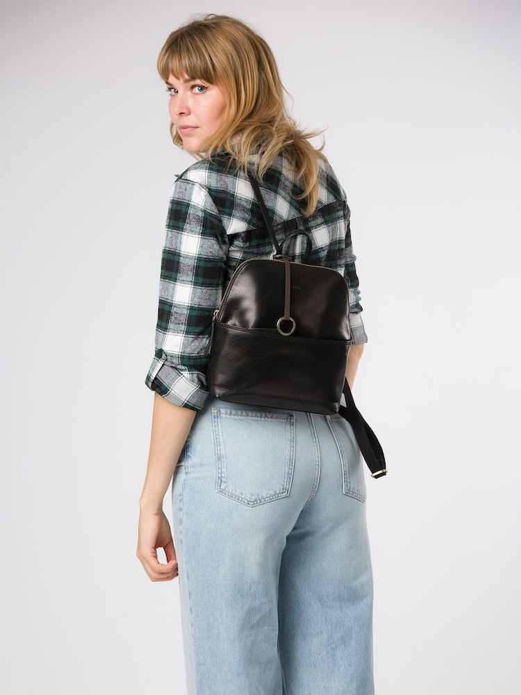 Conkca Adelle Leather Black Backpack - Image 2 of 2 Conkca Adelle Leather Black Backpack - Image 2 of 2
