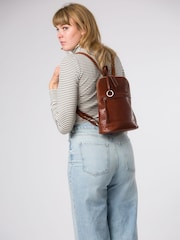 Marrón - Conkca Violetta Leather Backpack - Imagen 3 de 8