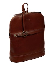 Marrón - Conkca Violetta Leather Backpack - Imagen 7 de 8