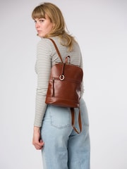Marrón - Conkca Violetta Leather Backpack - Imagen 8 de 8