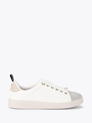 KG Kurt Geiger White Liza Lace Up Gem Trainers - Image 1 of 4