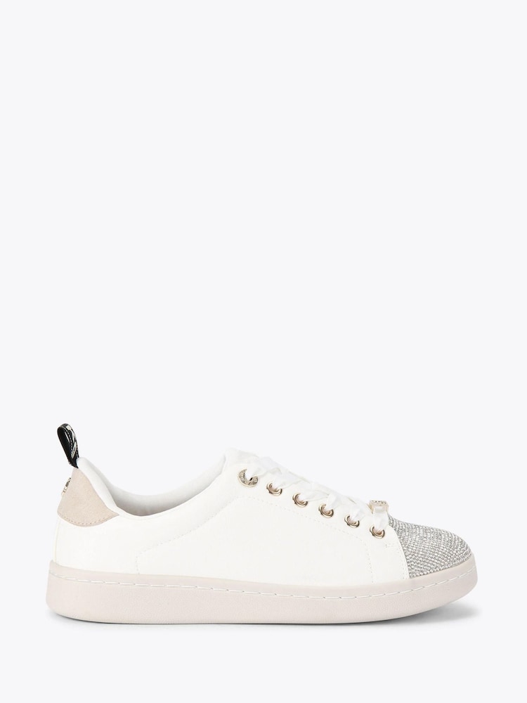 KG Kurt Geiger White Liza Lace Up Gem Trainers - Image 1 of 4