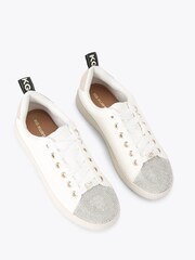 KG Kurt Geiger White Liza Lace Up Gem Trainers - Image 2 of 4