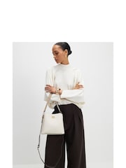 River Island Cream Lock Front Bucket Bag - Image 1 of 5