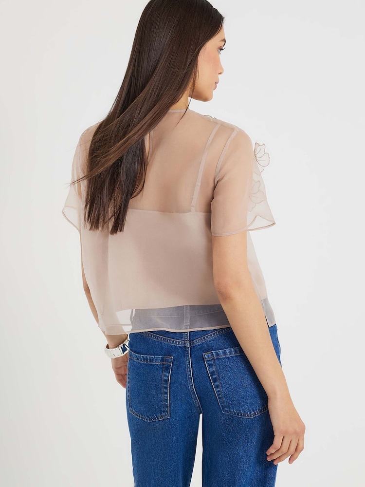 River Island Pink Embellished Floral Blouse - Image 3 of 3