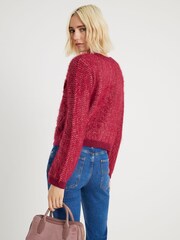 River Island Red Boucle Cardigan - Image 4 of 4